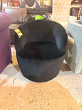 Modern Black Velvet Swivel Tub Chair — 360° Rotation