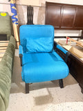 Convertible Fold-Out Chair Bed / Lounger — Vibrant Teal Blue