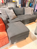 Charcoal Gray Microfiber Sectional Sofa with Reversible Chaise