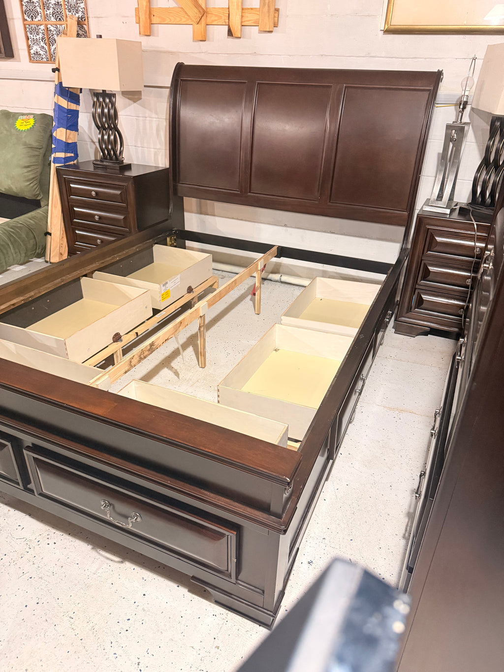 Complete King Bedroom Set in Rich Dark Cherry — 5-Piece Traditional Style